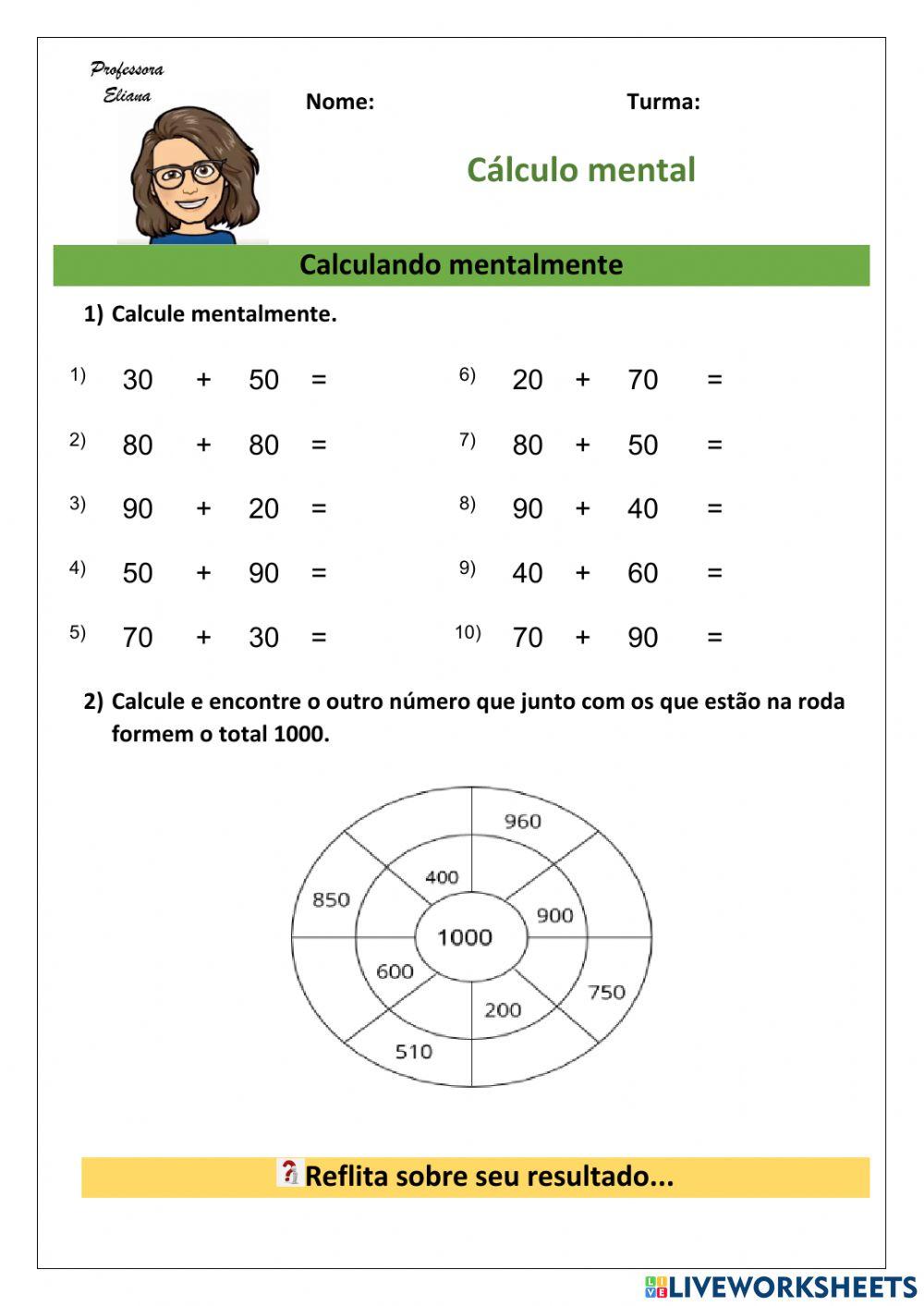 Matemática - Cálculo mental