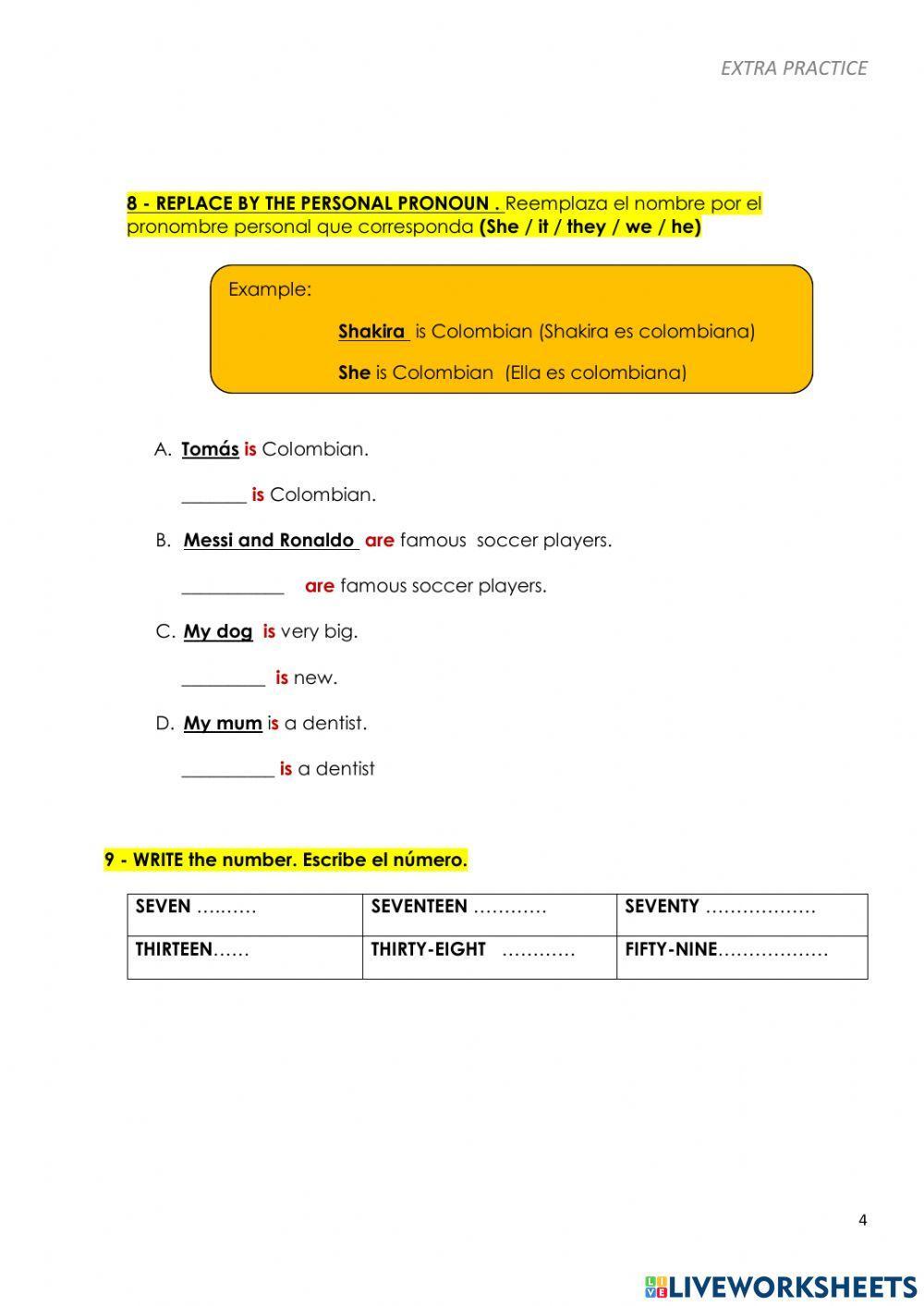 Vocabulario (Preguntas personales, colores, etc)