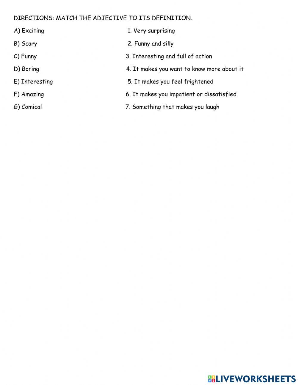 Adjectives types of movies