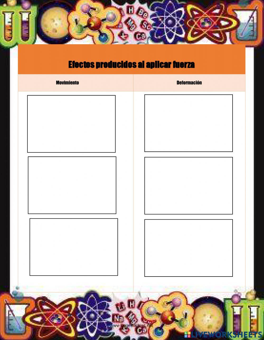 Cambios producidos al ejercer fuerza a un objeto