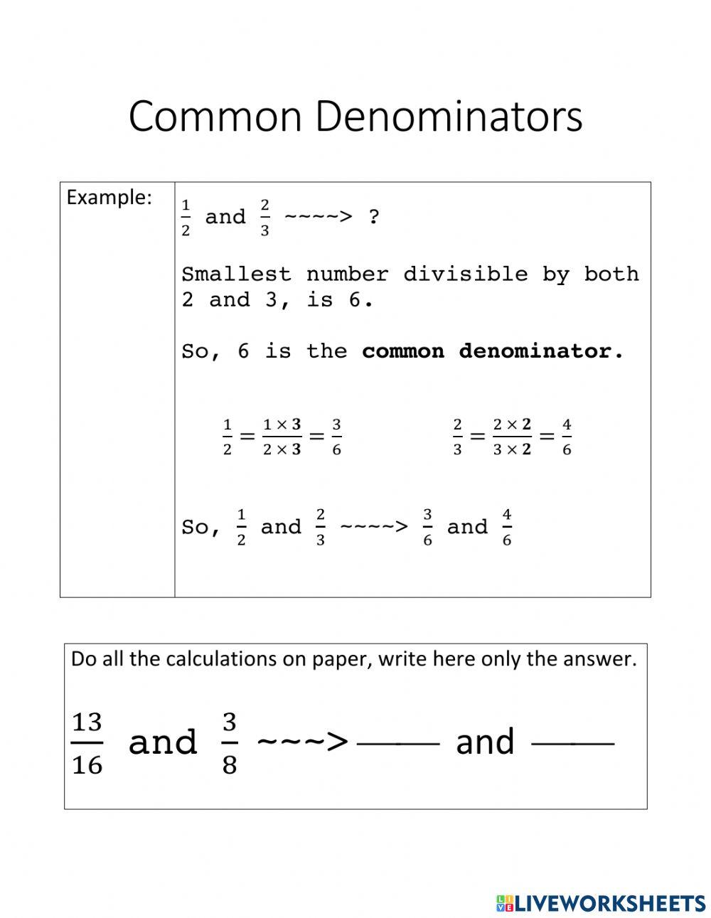 Common Denominators - 3