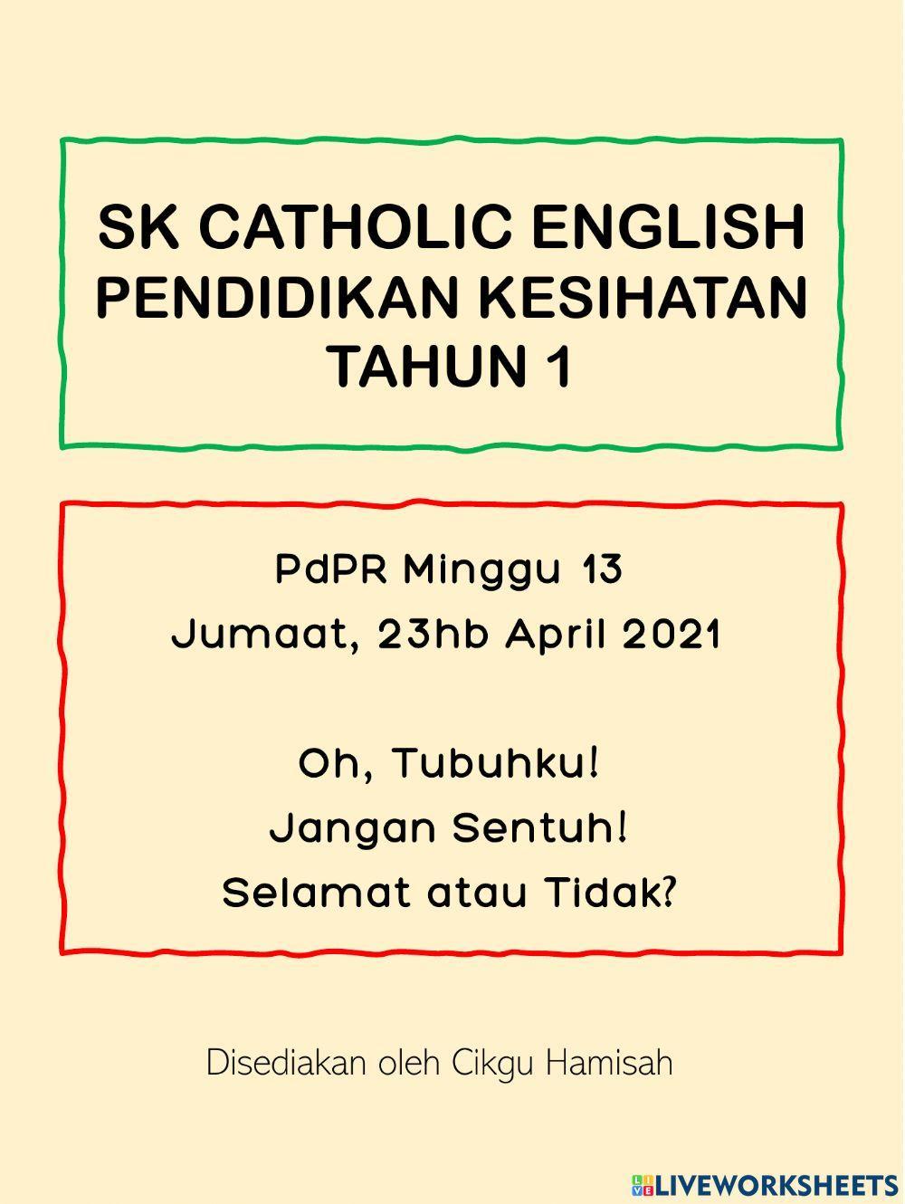 Pendidikan Kesihatan Tahun 1 Unit 9 Bersih dan Selamat