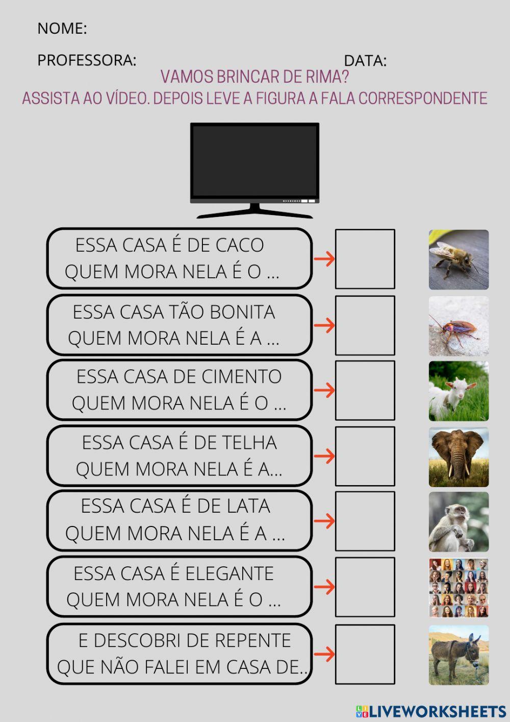 Vamos rimar?  a casa e seu dono