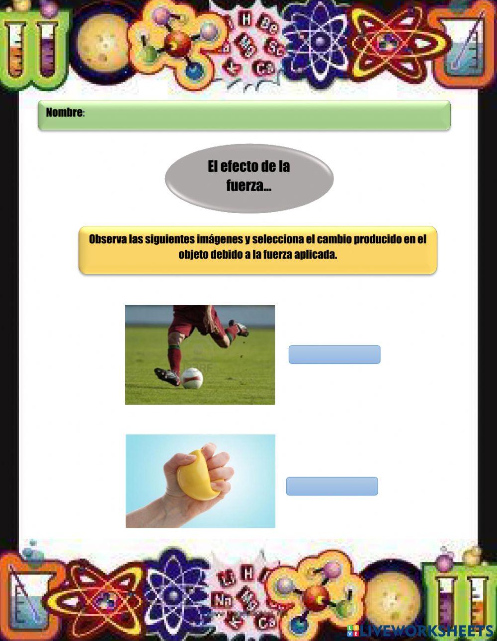 Cambios producidos al ejercer fuerza a un objeto