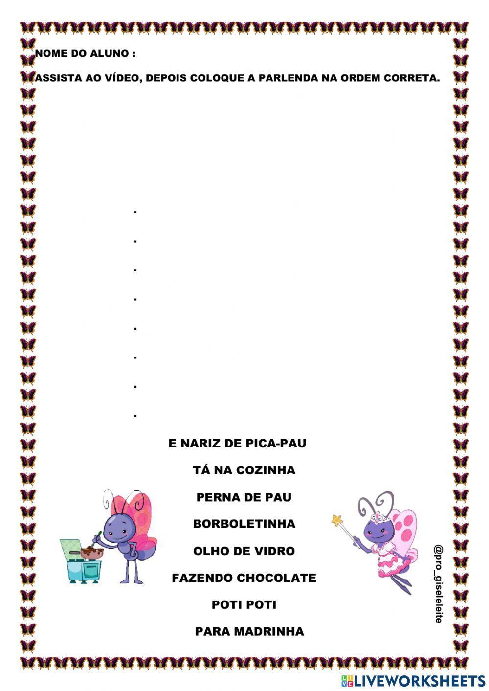 Parlenda  borboletinha