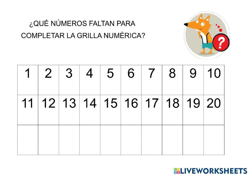 ¿qué números faltan?