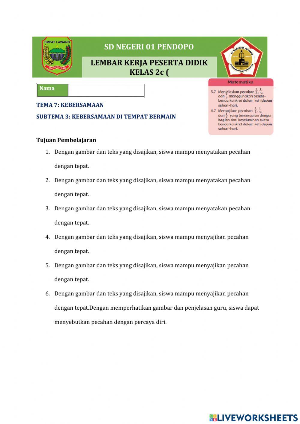 LKPD Matematika Tema 7 Subtema 3
