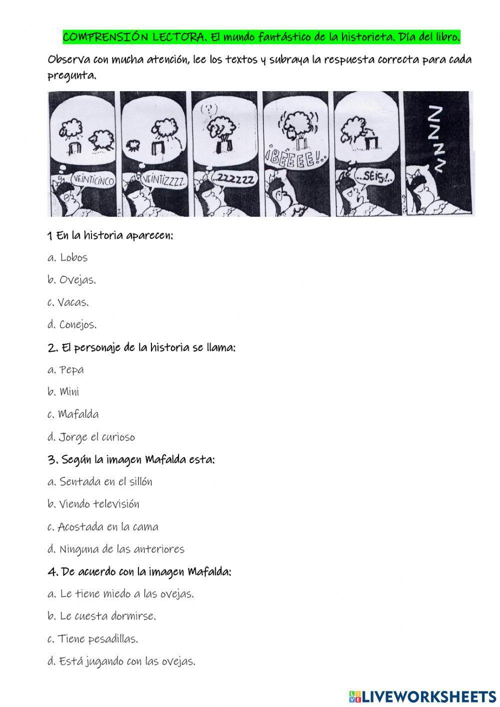 Mafalda comprensión lectora 1