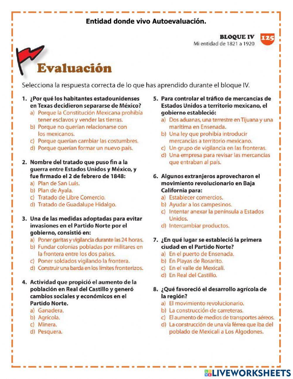 Autoevaluación pág. 125 EDV