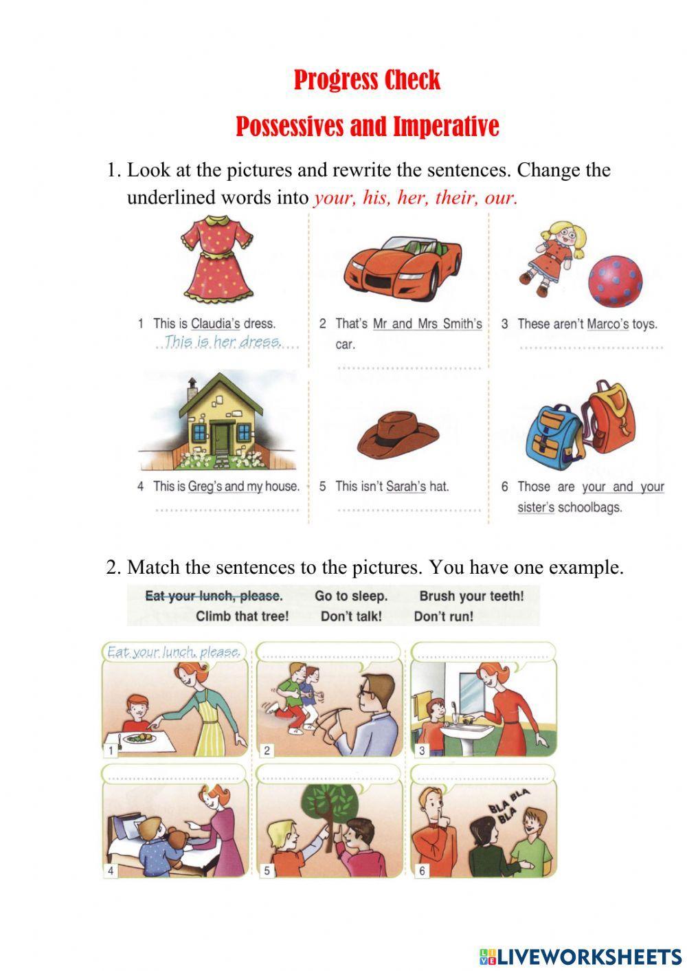 Revision Imperative- Possessives