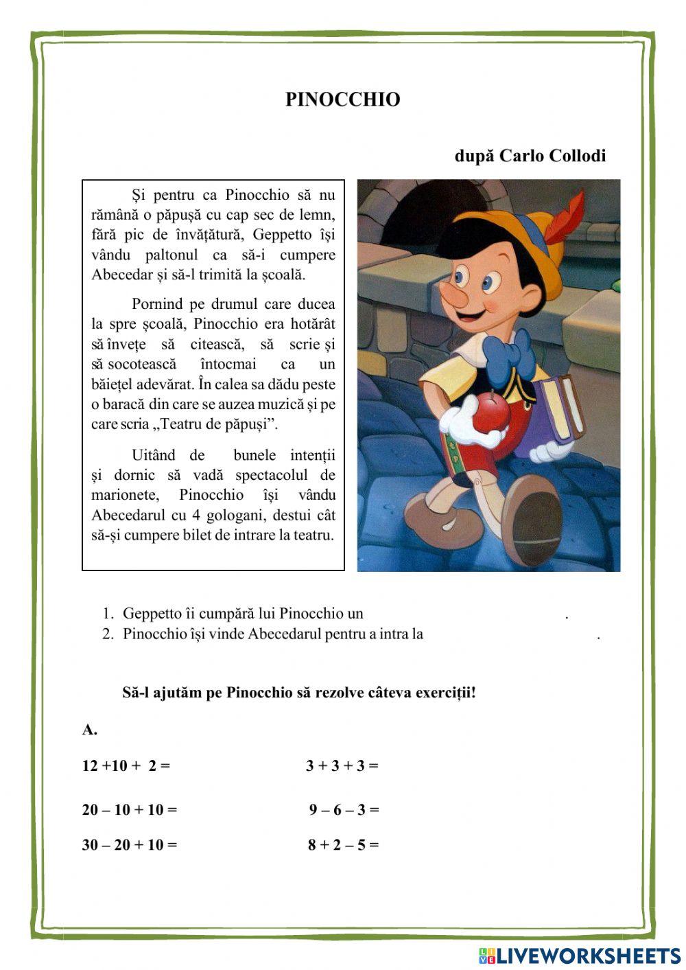 Pinocchio la școală! - clasa I