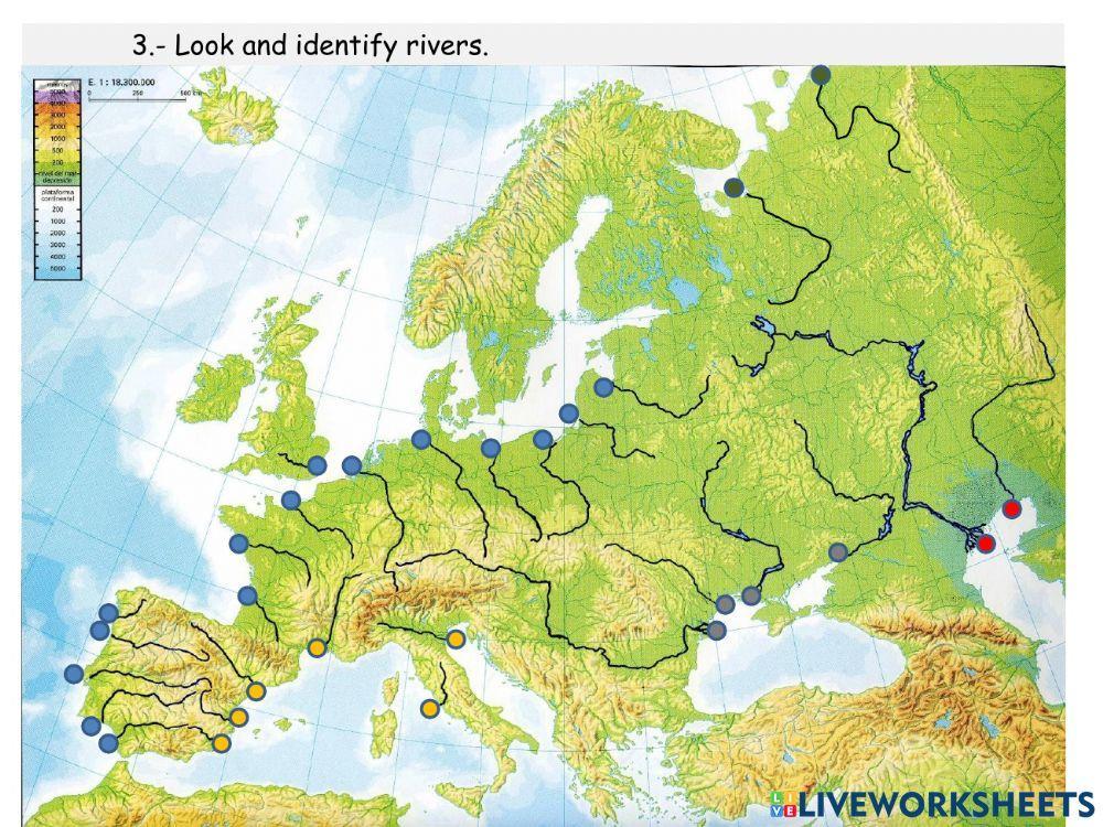 Physical map of Europe