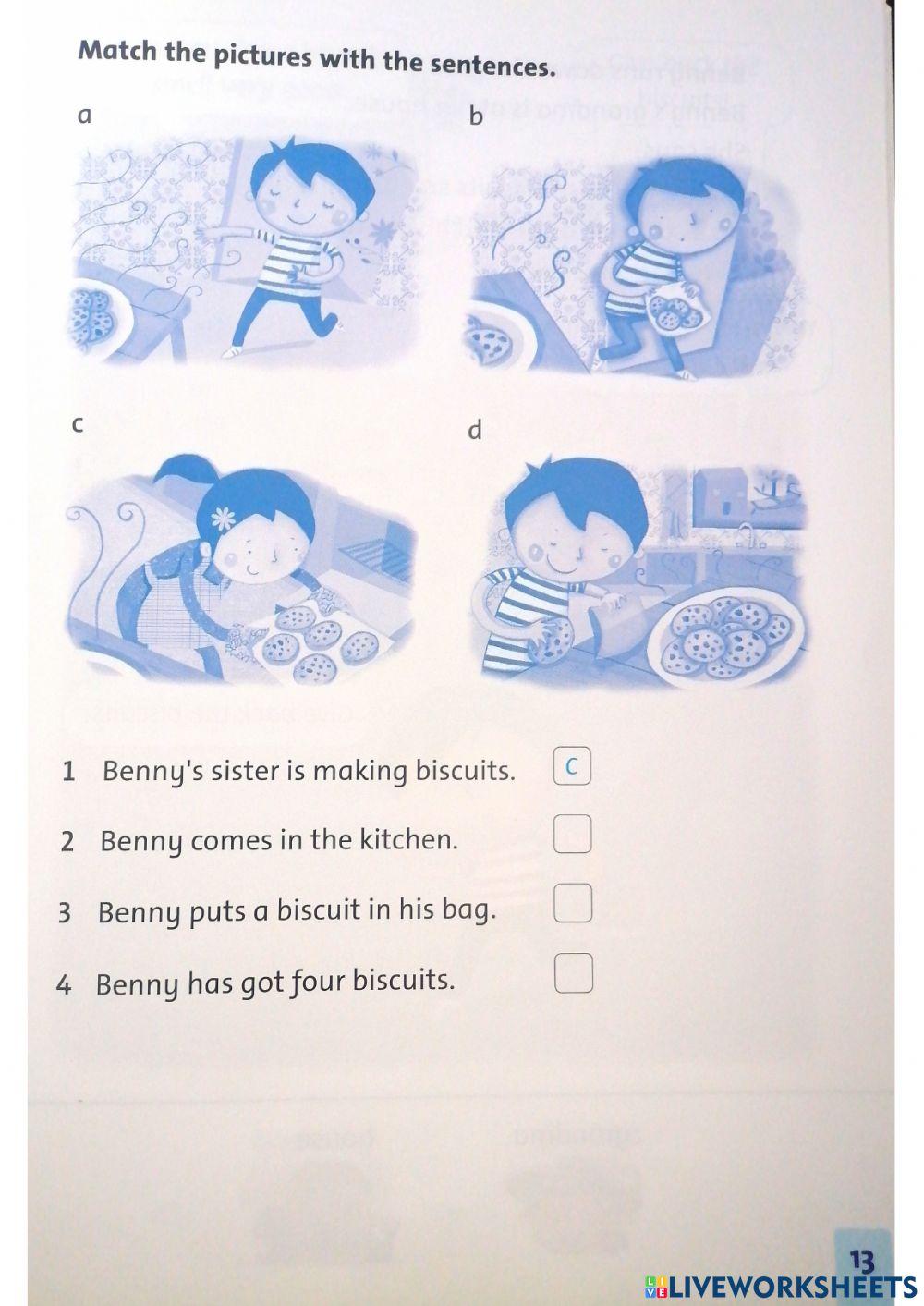 Benny and biscuits part 2 worksheet
