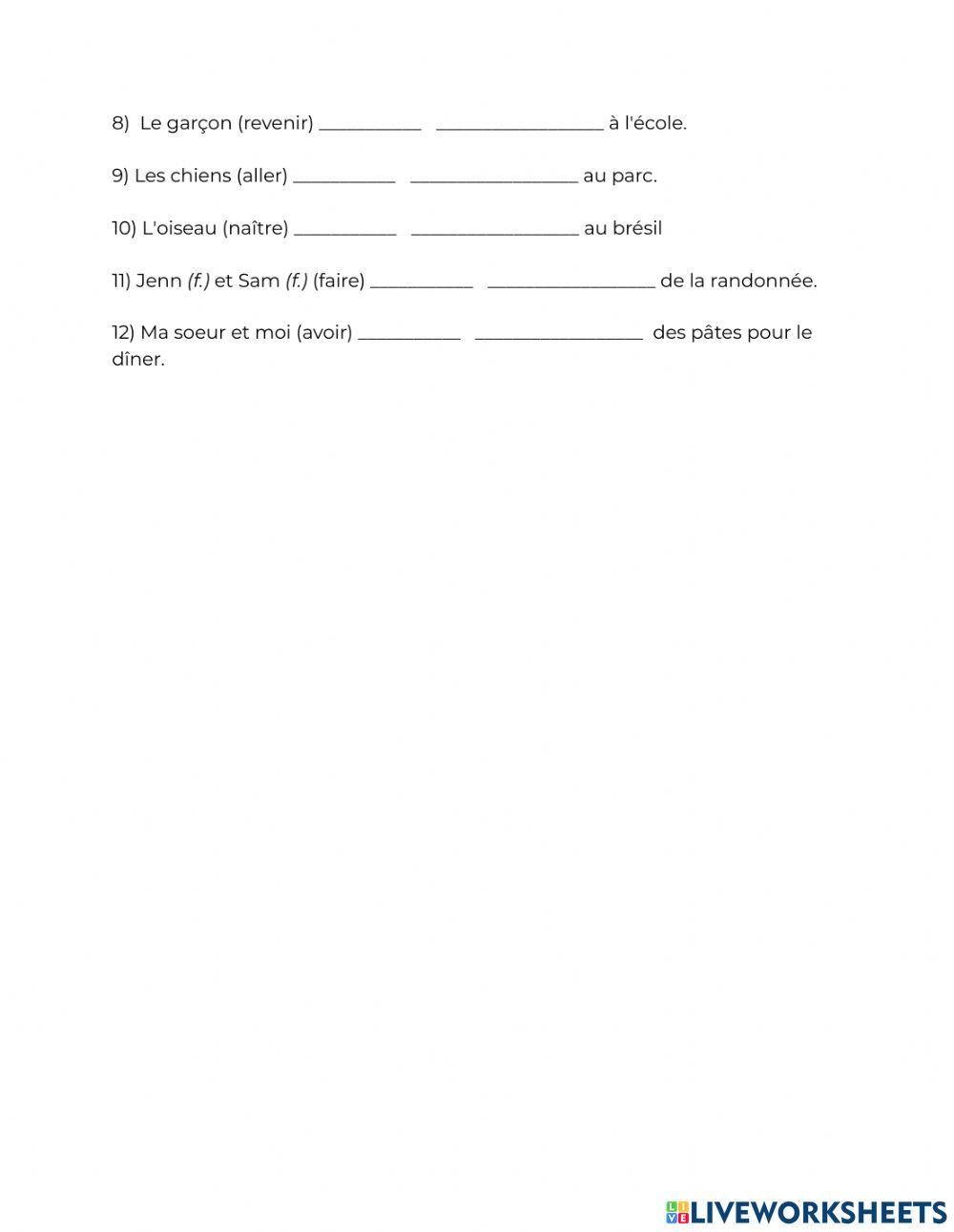 Etre or Avoir Passe Compose (7-8)