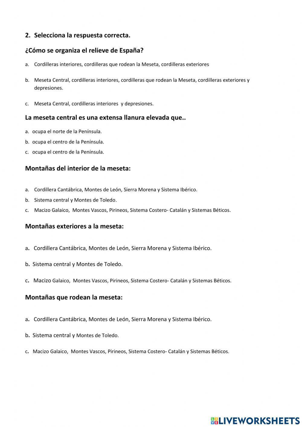 El relieve de España