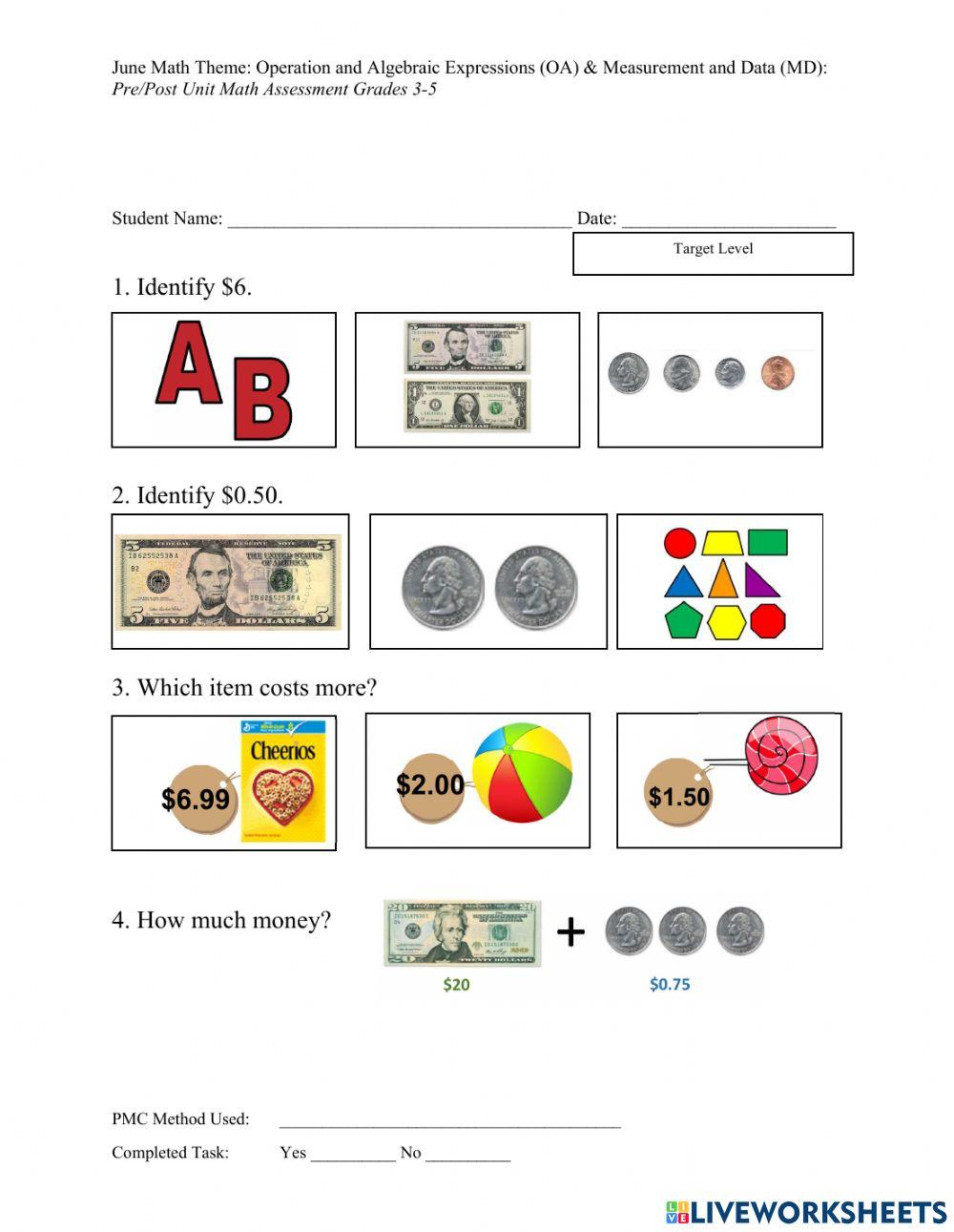 Math 3-5 June Assessment