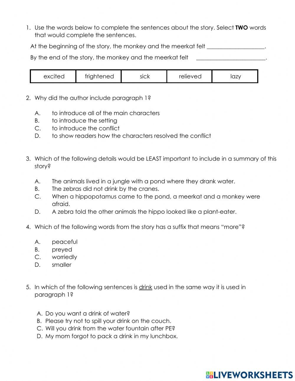 4.5 Fiction Quiz -The Most Important Question-