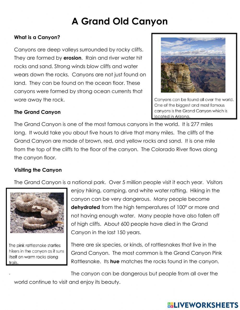 Nonfiction Review -A Grand Old Canyon-