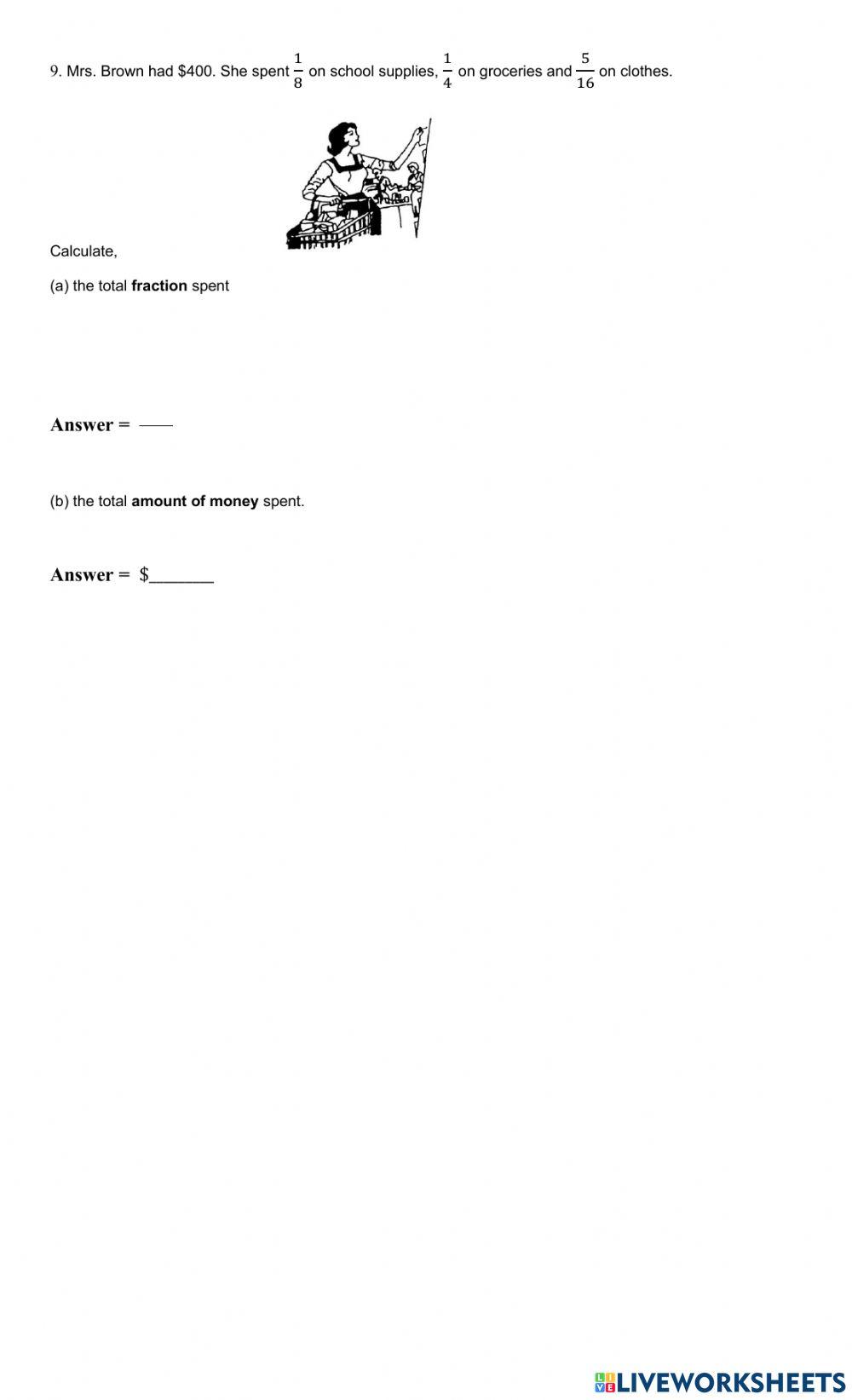 Fractions Review Sheet