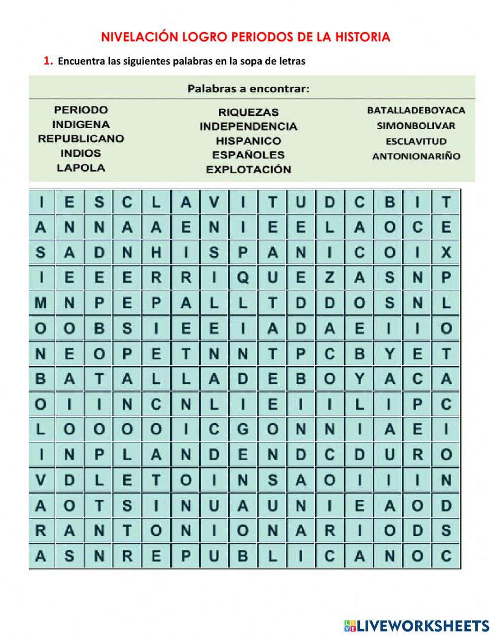 Nivelacion periodos de colombia