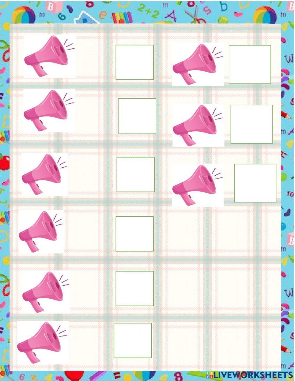 Dictado de números del 0 al 19