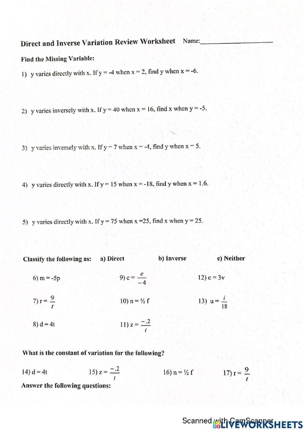 Direct and Inverse Variation worksheet | Live Worksheets direct-and-inverse-variation-worksheet-live-worksheets