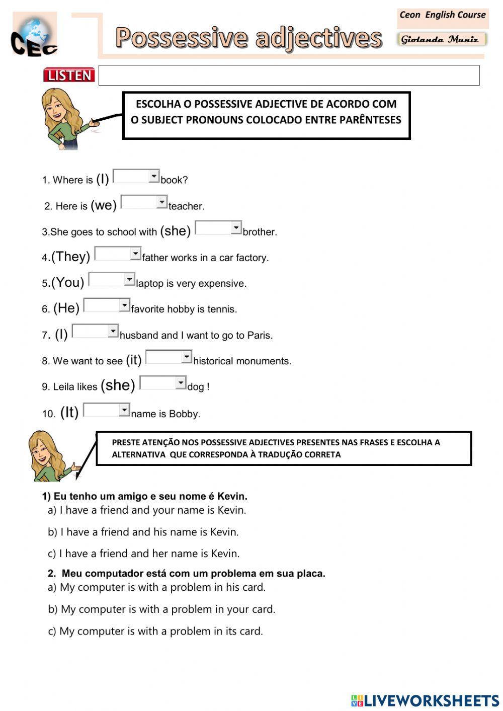 Possesive adjectives