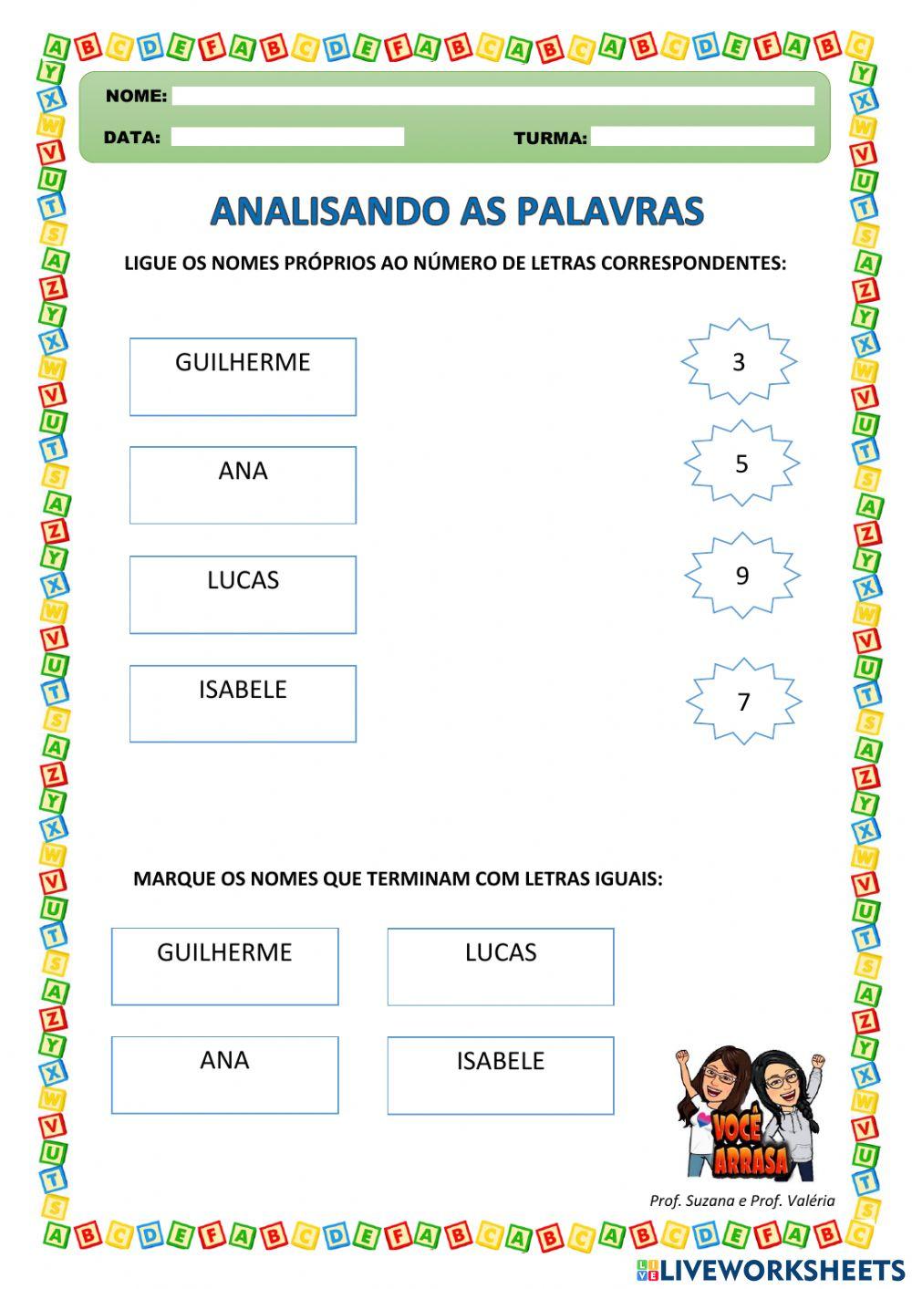 Analisando as Palavras