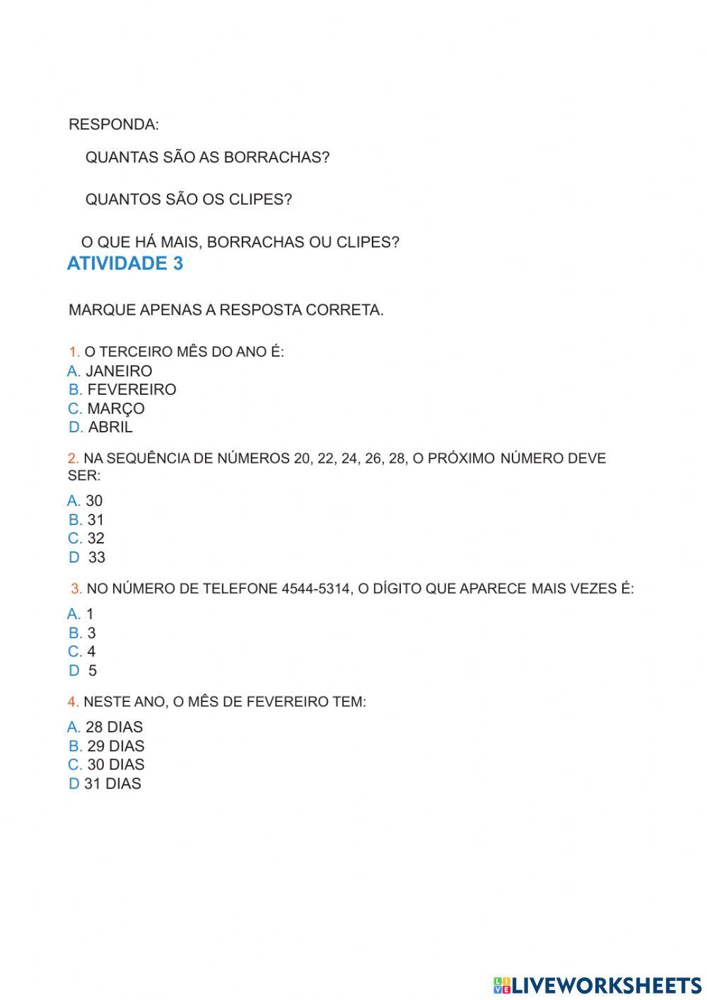 Atividade matemática