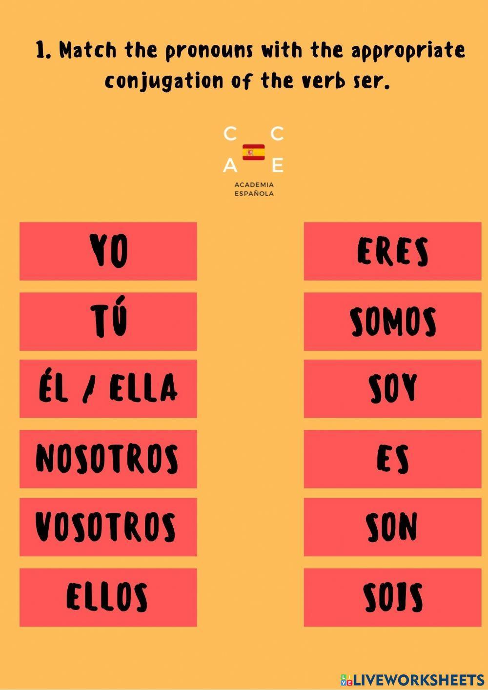 Completa con el verbo ser