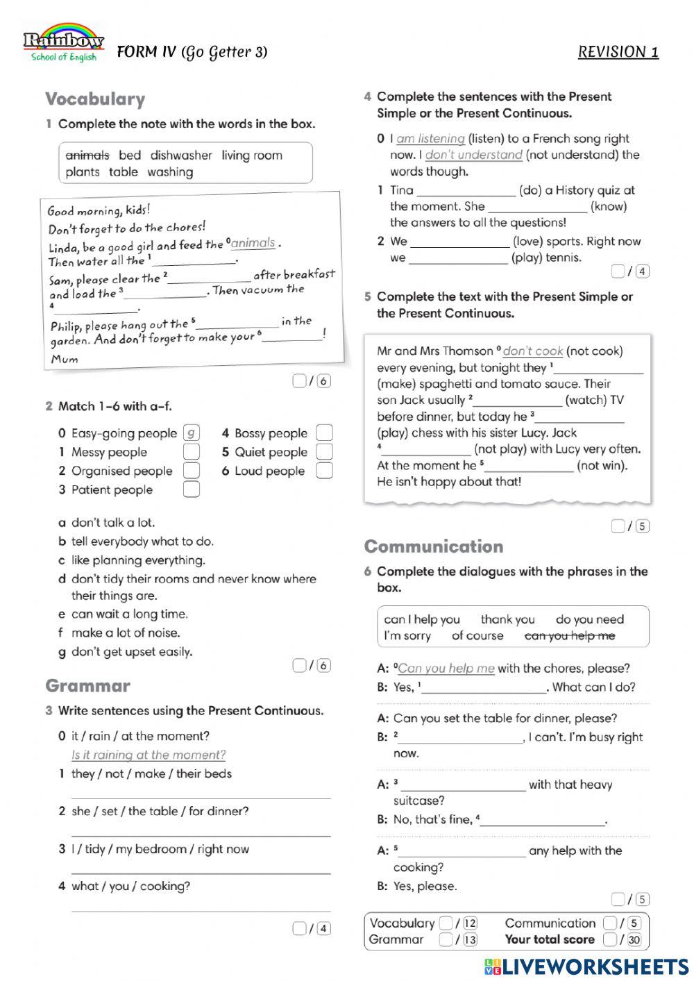 Revision march & april