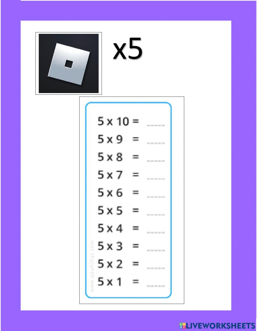 Multiplicaciones del 1 al 9