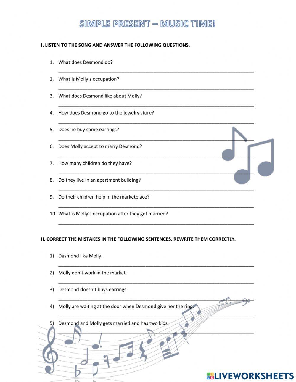 Simple Present - Music Time!!!