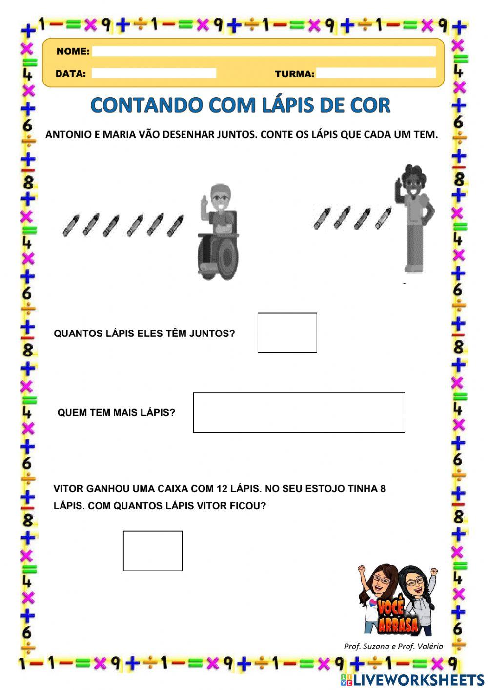 Contando com Lápis de Cor