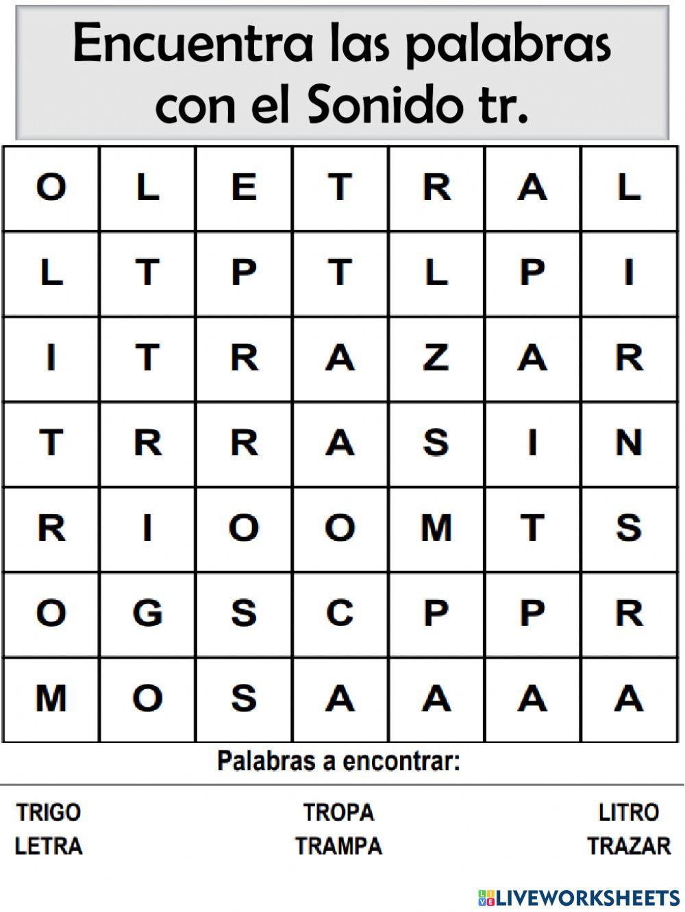 Vocabulario del sonido Tr