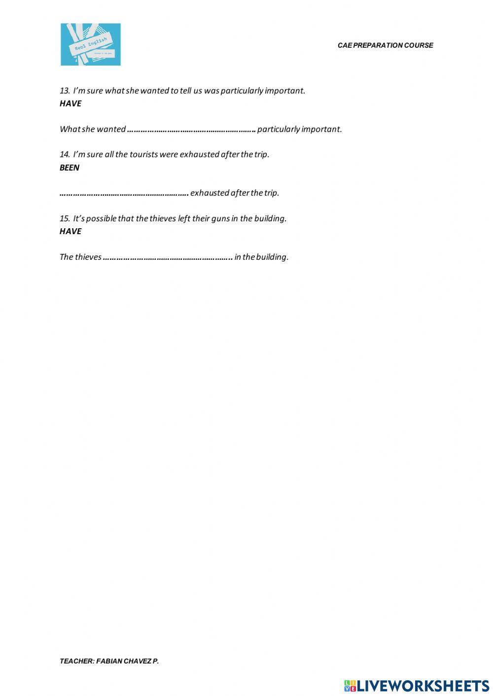 CAE Use of English Part 4