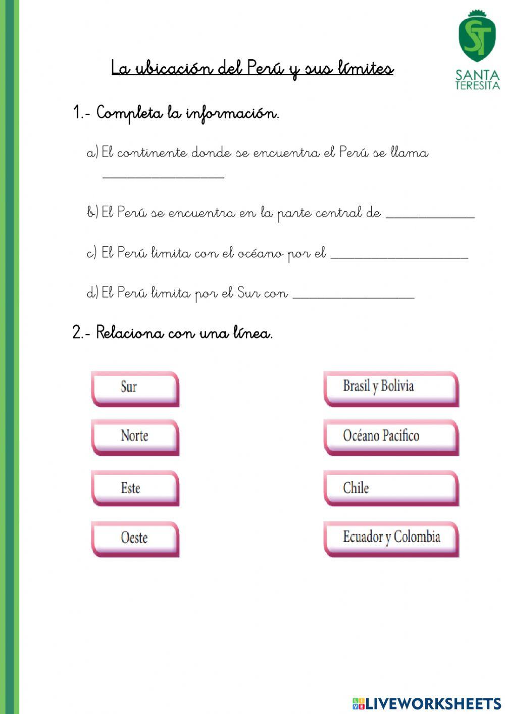 Ubicación y limites del Perú