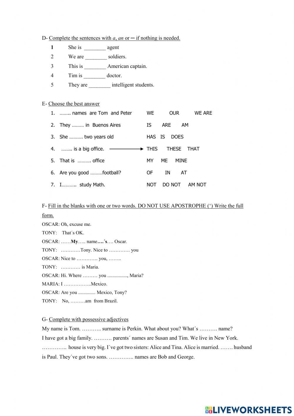 Mock Exam Unit 1 Level 1