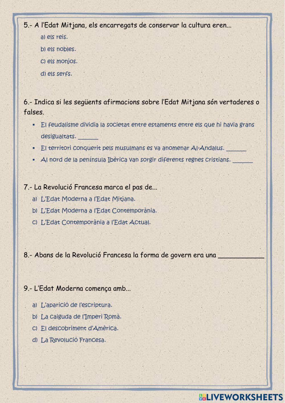 Etapes de la història