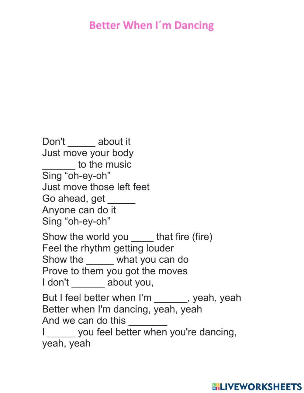 Better When I-m Dancing Part 1