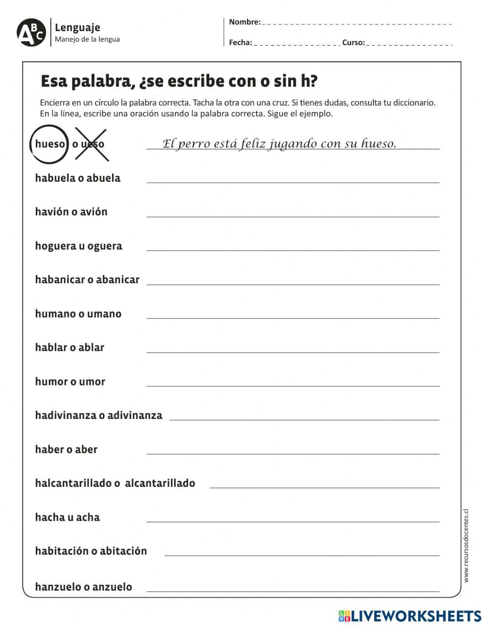 Esa palabra, ¿se escribe con o sin h?