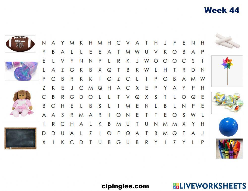 Verbs and Playroom 2 Week 44