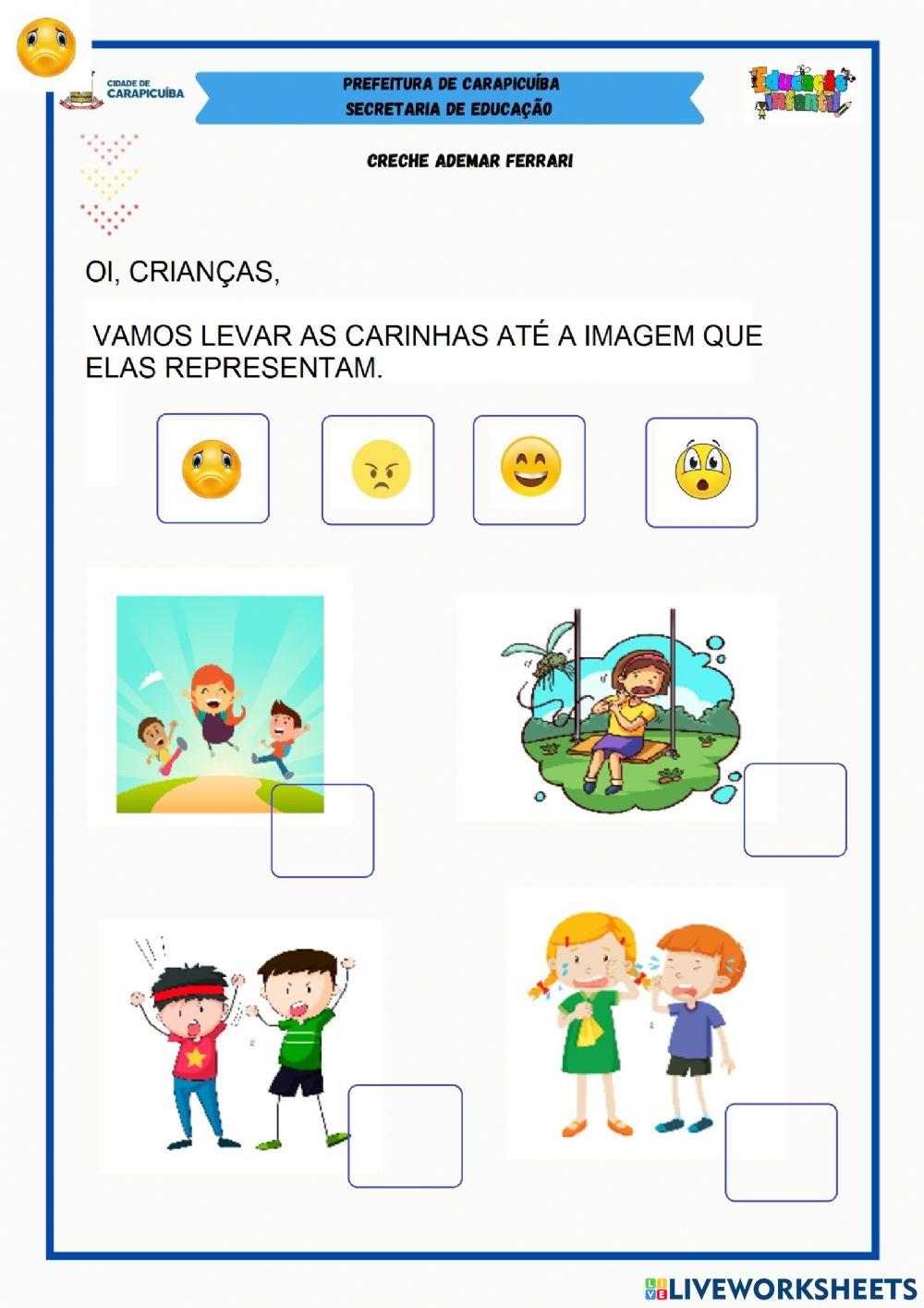 Leve as carinhas até as imagens que elas representam