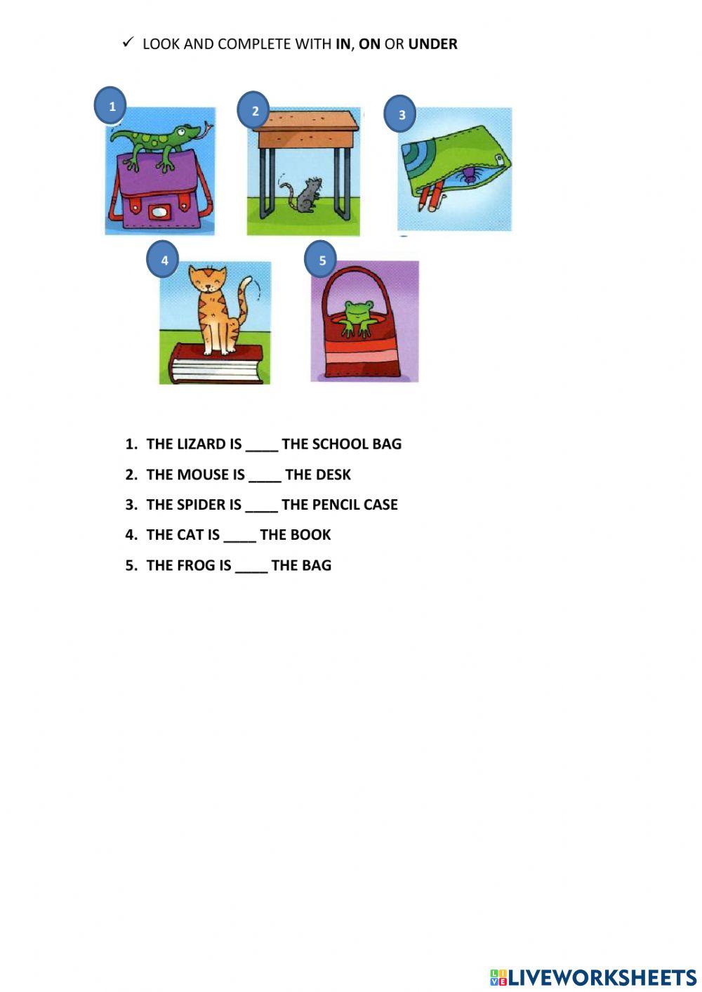 Prepositions of place