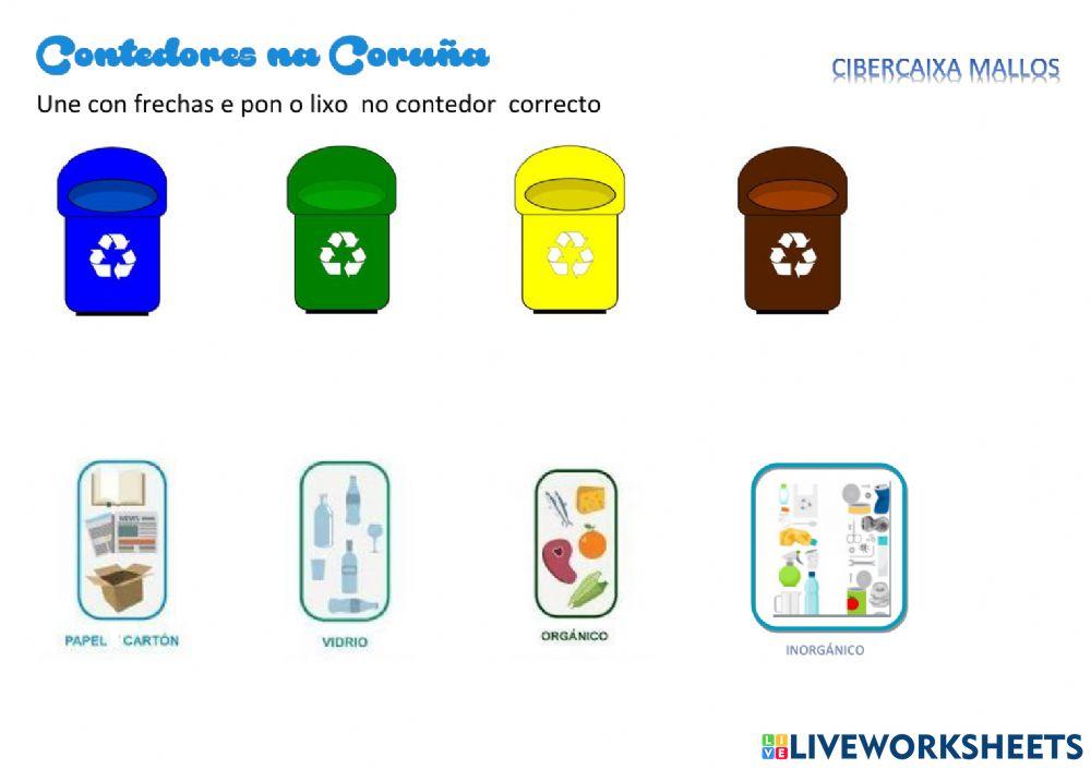 Colectores do lixo na cidade da Coruña