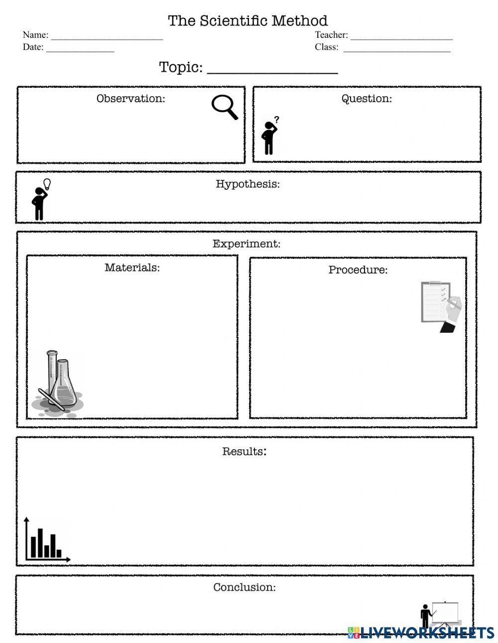 Scientific method observation sheet 