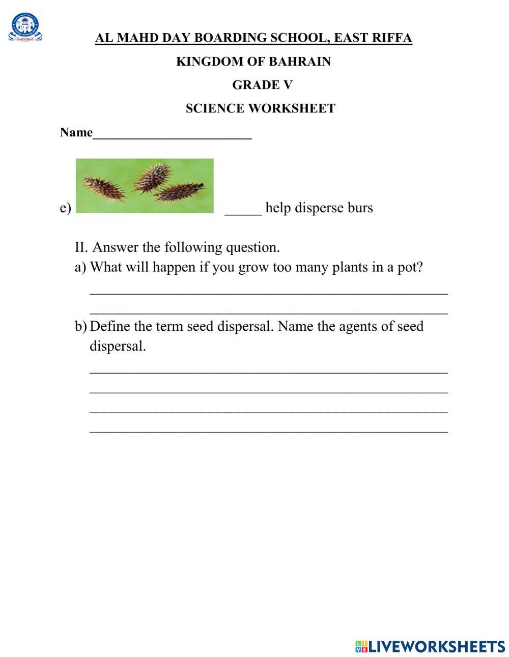 940478 Seed dispersal shareena LiveWorksheets