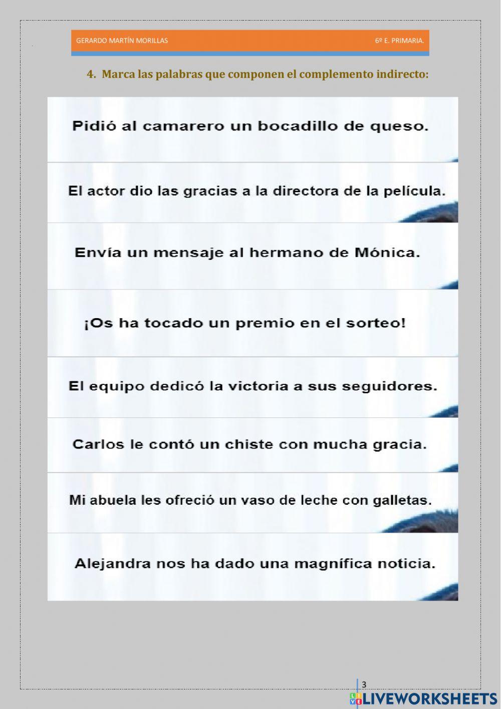 Taller de gramática. Ficha 12.