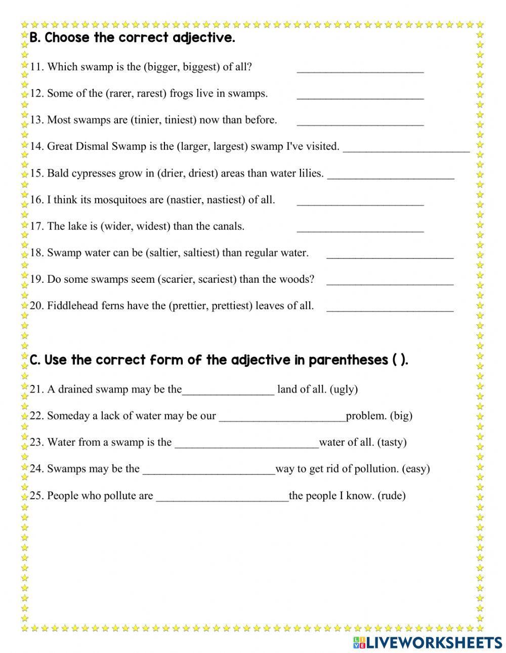 Spelling adjectives that compare