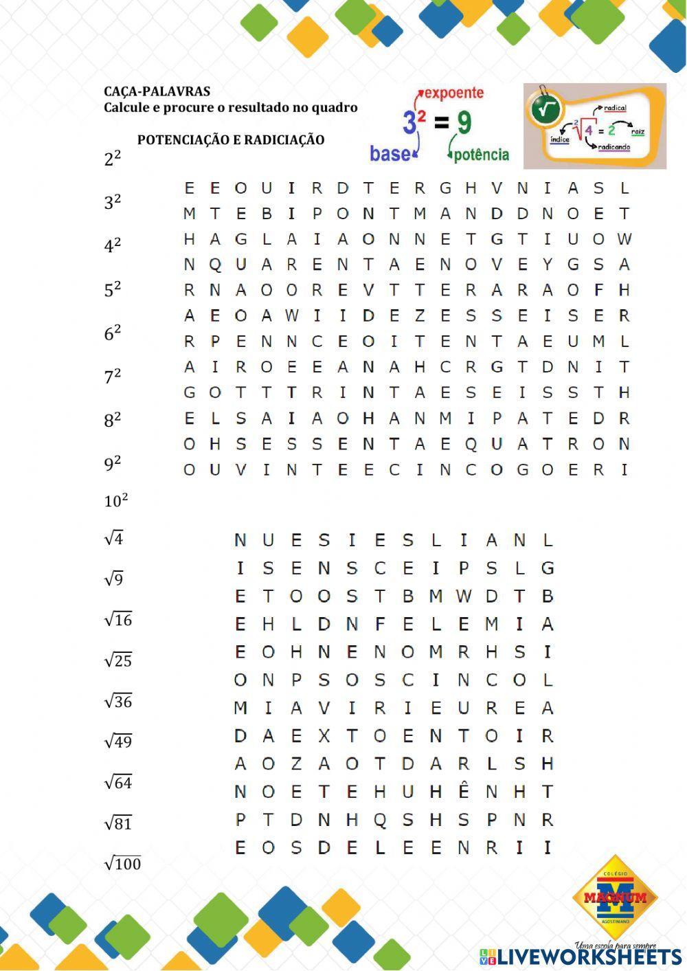 Potenciação e radiciação